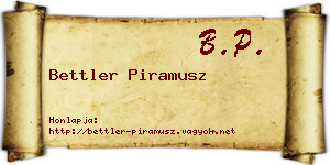 Bettler Piramusz névjegykártya